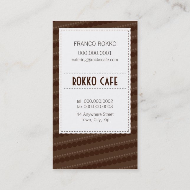 BUSINESS CARD :: funky menu 12 (Front)