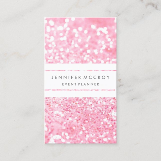 Business Card - Glitter Biz Pink (Front)