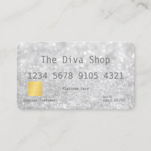 Business Card Glitter Credit Card Silver