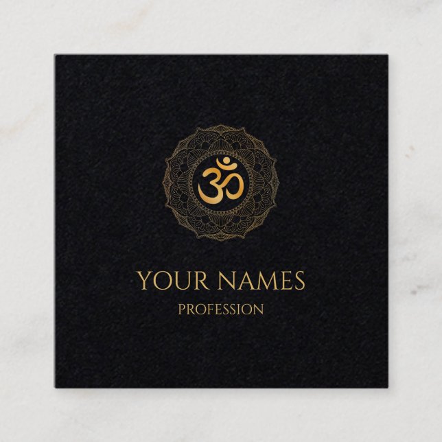 BUSINESS CARD : GOLD MANDALA + OHM  (Front)