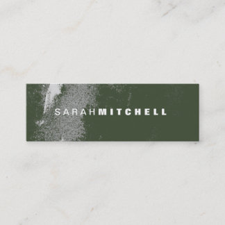 Business Card - Green & White Grunge Monogram