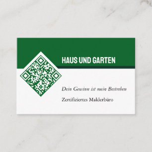 Business card green white Realtor Real Estate