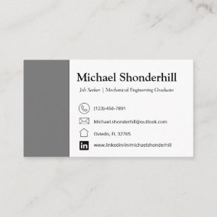 Business Card Grey Business Card Job Seeker