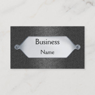 Business Card Grey Sandpaper Silver Metal  Plaque