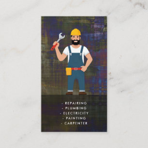 Business card handyman services with background
