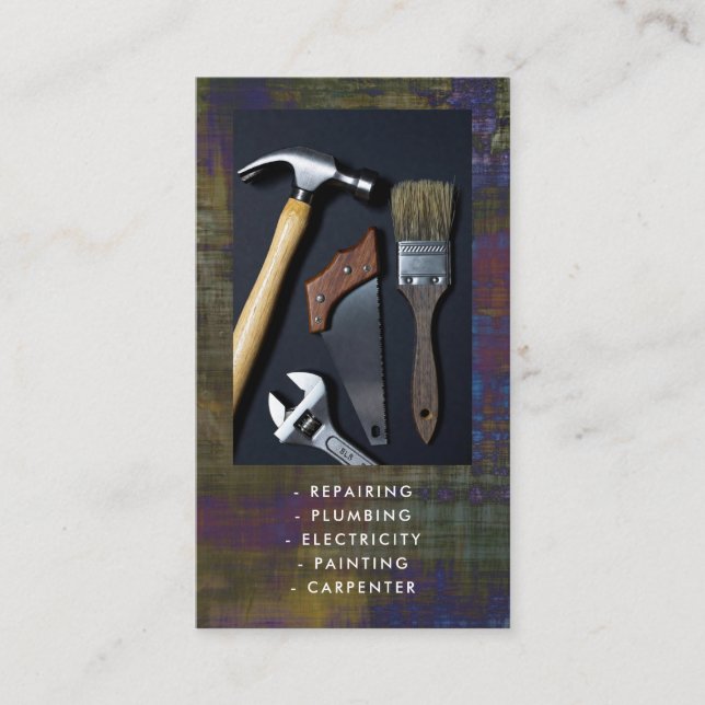 Business card handyman services with background (Front)