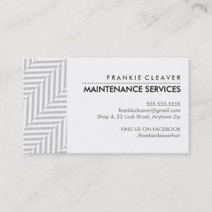 BUSINESS CARD herringbone pattern black grey
