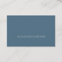 Business card in blue gray with white