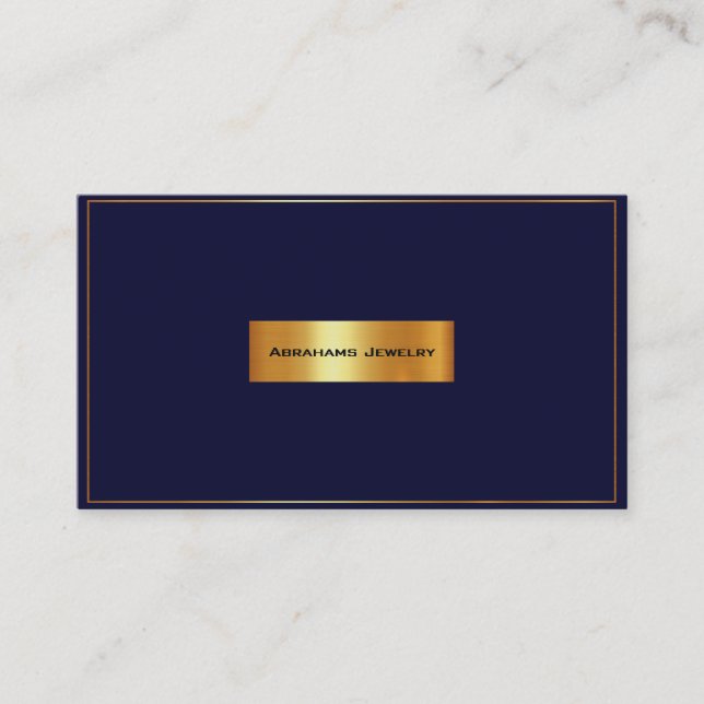 Business card in midnight blue with gold plate (Front)