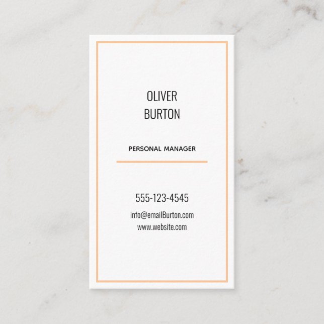 Business card in minimalist style. (Front)