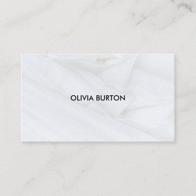 Business card in minimalist style white texture (Front)
