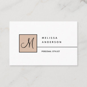 Business card in simple style. Personal monogram.