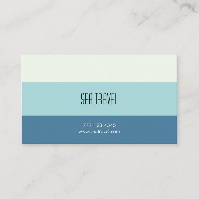 Business card in the marine theme. Sea card. (Front)