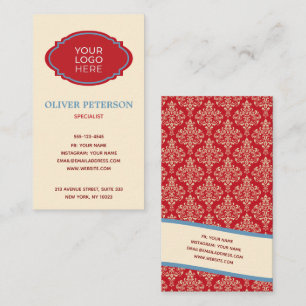 Business card in vintage background logo.