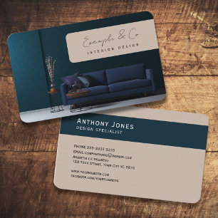 Business Card, Interior Design dark hues Business Card