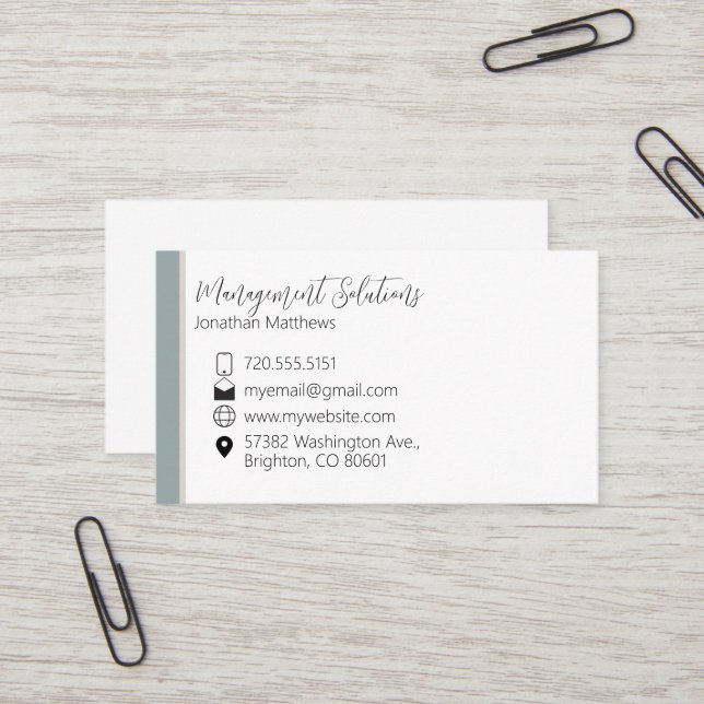 Business Card - Light Teal (Front/Back In Situ)