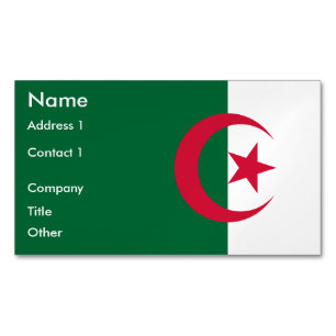Business Card Magnet with Flag of Algeria