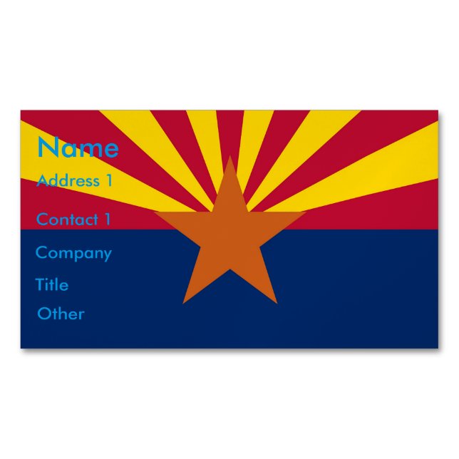 Business Card Magnet with Flag of Arizona (Front)