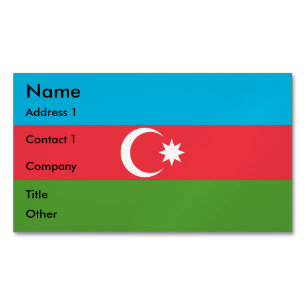 Business Card Magnet with Flag of Azerbaijan