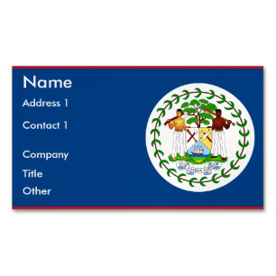 Business Card Magnet with Flag of Belise