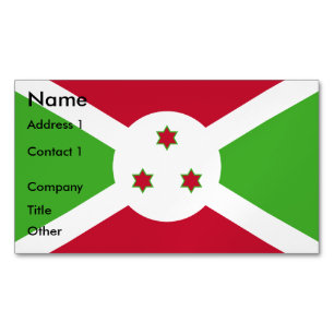 Business Card Magnet with Flag of Burundi