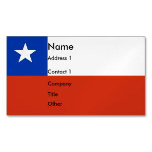Business Card Magnet with Flag of Chile
