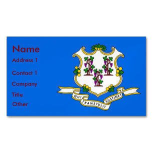 Business Card Magnet with Flag of Connecticut