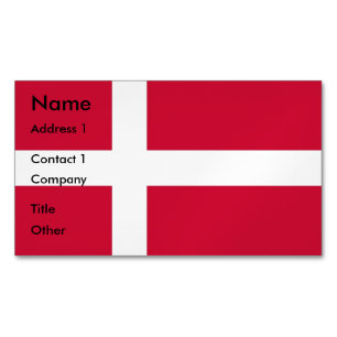 Business Card Magnet with Flag of Denmark