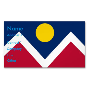 Business Card Magnet with Flag of Denver, Colorado