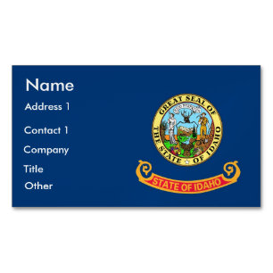 Business Card Magnet with Flag of Idaho