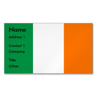 Business Card Magnet with Flag of Ireland