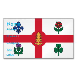 Business Card Magnet with Flag of Montreal