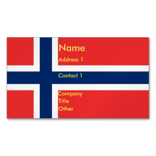 Business Card Magnet with Flag of Norway