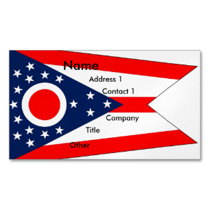 Business Card Magnet with Flag of Ohio State