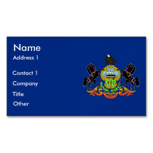 Business Card Magnet with Flag of Pennsylvania