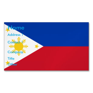 Business Card Magnet with Flag of Philippines
