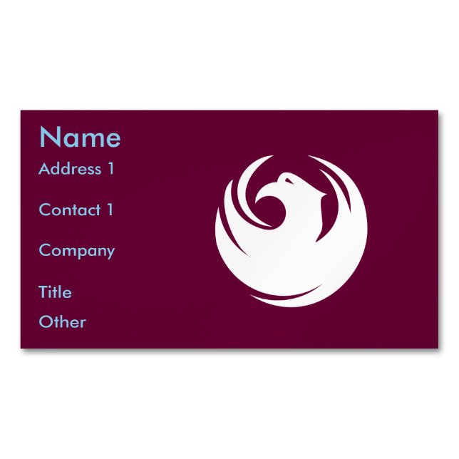 Business Card Magnet with Flag of Phoenix City (Front)