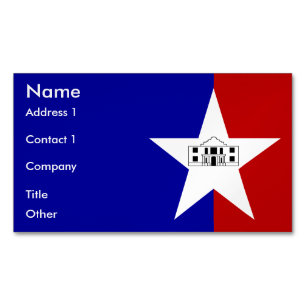 Business Card Magnet with Flag of San Antonio