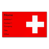 Business Card Magnet with Flag of Switzerland