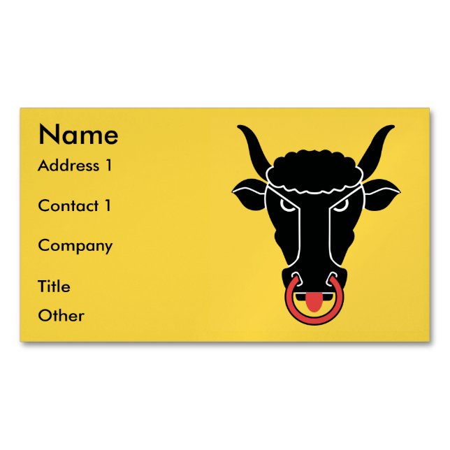 Business Card Magnet with Flag of Uri, Switzerland (Front)