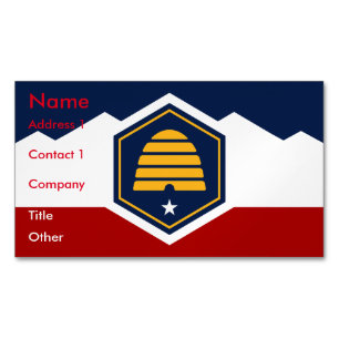 Business Card Magnet with Flag of Utah, US