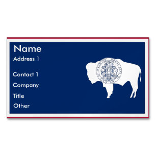 Business Card Magnet with Flag of Wyoming