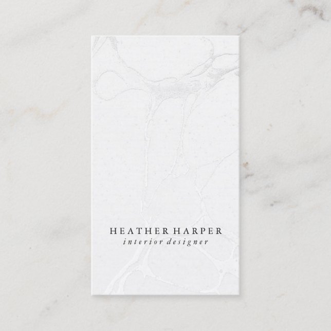 Business Card - Marble Grey Silver (Front)