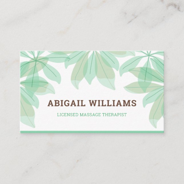 Business Card: Massage Therapist Service Business Card (Front)