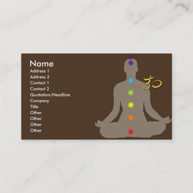 Business card, meditation and om symbol card (Front)
