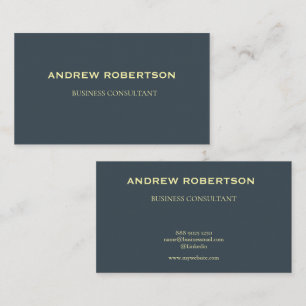 Business Card   Modern Charcoal Grey and Gold