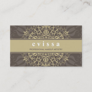 BUSINESS CARD modern elegant ornate gold brown