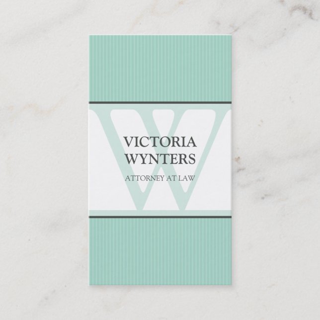 BUSINESS CARD modern initial monogram (Front)