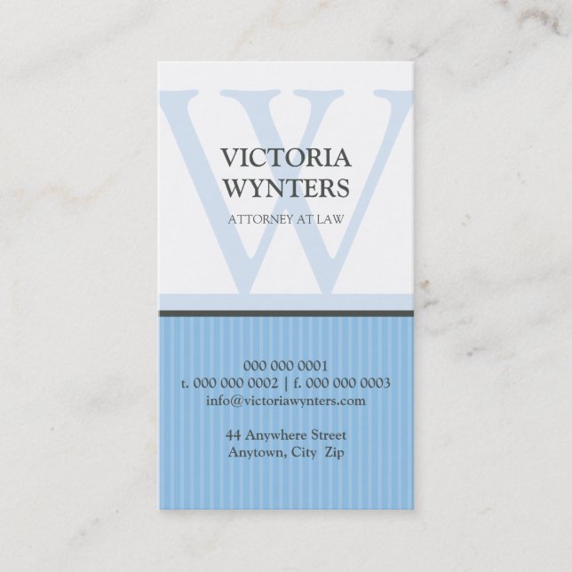 BUSINESS CARD modern initial monogram (Front)