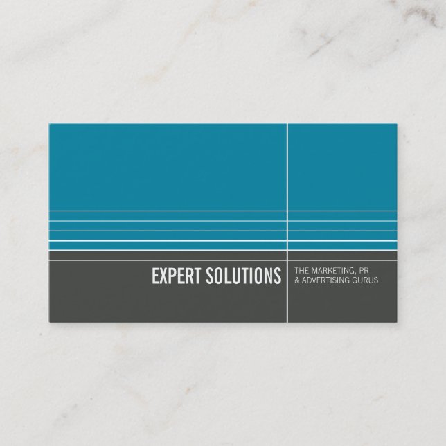 BUSINESS CARD modern minimal lines turquoise grey (Front)